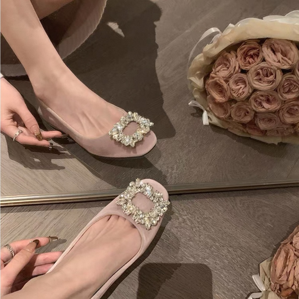 Pink Embellished Flats